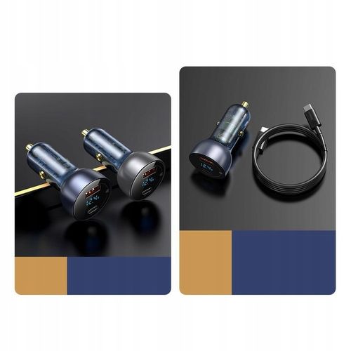 BASEUS ŁADOWARKA SAMOCHODOWA EKRAN LED SZYBKA MOCNA TYPE-C USB 65W QC 4 PD na Arena.pl