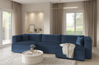 Niebieski Narożnik z Funkcją Spania 348x148 cm MONKI U IT - Różne Kolory