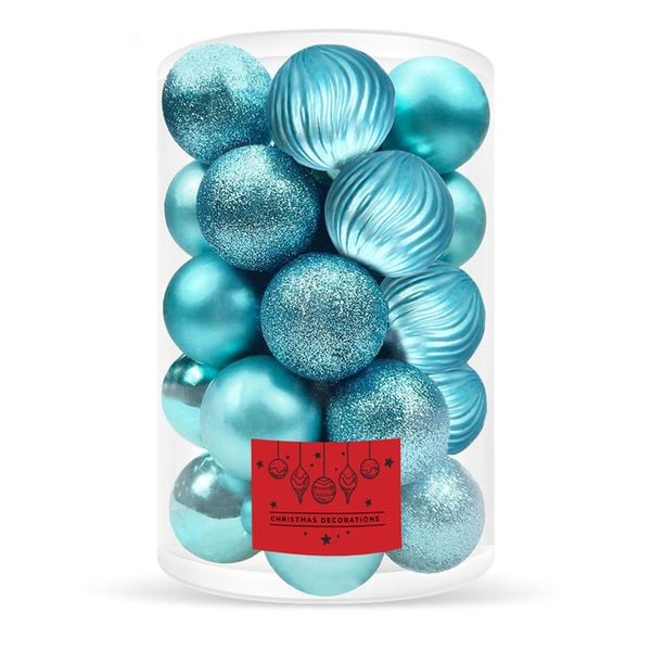 Bombki choinkowe 30 szt. niebieski zestaw choinkowy zdjęcie 2