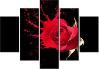 105CM 150CM OBRAZ 5 ELEM RÓŻANY PLUSK DRUK