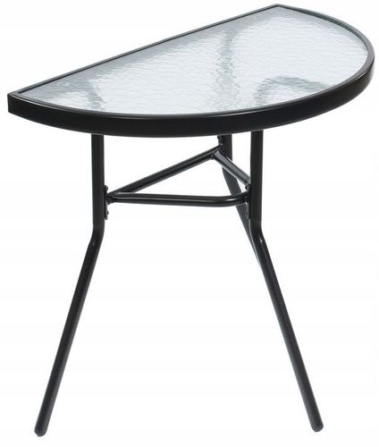 Stolik szklany kawowy na balkon taras patio półokrągły czarny na Arena.pl