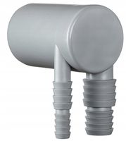 KOŃCÓWKA KĄTOWA PODWÓJNA 50mm Z WYJŚCIEM NA WĄŻ DO PRALKI ZMYWARKI SUSZARKI