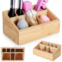 Organizer Bambusowy Szkatułka Pojemnik na Kosmetyki Akcesoria do Makijażu