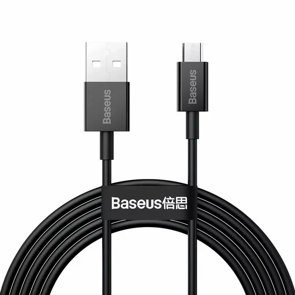 Kabel USB do micro USB Baseus Superior Series, 2A, 2m (czarny) zdjęcie 1