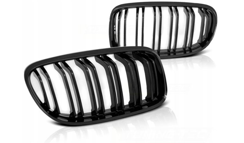 GRILL NERKI BMW E90 E91 09-11 BLACK POŁYSK DOUBLE zdjęcie 1