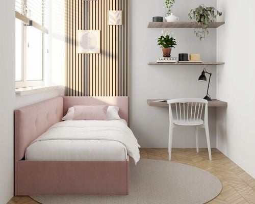 Łóżko młodzieżowe FREDDY z pojemnikiem podnoszonym 90x200 tapicerowane na Arena.pl