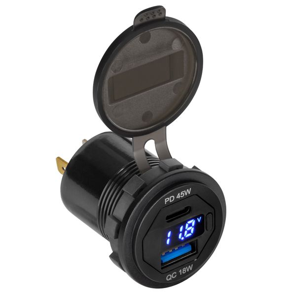 ŁADOWARKA SAMOCHODOWA USB Z MIERNIKIEM NAPIĘCIA 63W PEIYING PY-CHR0007 zdjęcie 1