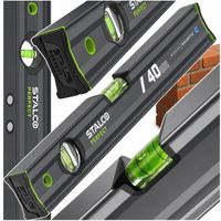 2X Poziomnica Magnetyczna 40 cm Poziomica Aluminiowa Stalco Perfect V serie