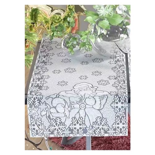 Bieżnik Biały Mikołaj 50x100 DomoweTekstylia | WN200M B10 | Boże Narodzenie na Arena.pl