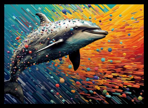 Plakat 35x25cm Delfin w Palecie Barw na Arena.pl