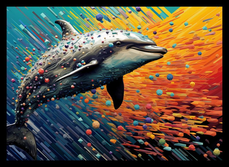 Plakat 35x25cm Delfin w Palecie Barw zdjęcie 2
