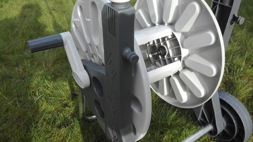 WÓZEK ALU ZWIJACZ BĘBEN NA WĄŻ OGRODOWY 60 METRÓW PISTOLET ZRASZACZ BEST na Arena.pl