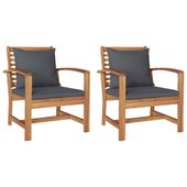 Krzesła ogrodowe 2 pcs Naturalny 60 x 65 x 76.5 cm