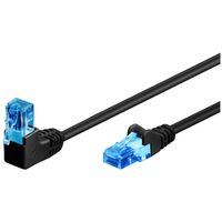 Kabel sieciowy CAT 6A U/UTP RJ45 kątowy 1x90° czarny 500MHz 2m Goobay HQ