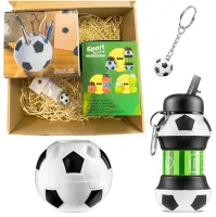 Zestaw dla Piłkarza - Składany Bidon + Przybornik na Biurko + Brelok