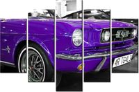 100CM 150CM OBRAZ 5 ELEM FIOLETOWY MUSTANG ŚCIENNY