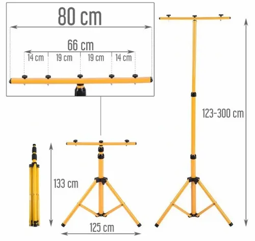 2x NAŚWIETLACZ LED 200W HALOGEN LAMPY 400W + STATYW BUDOWLANY 2M na Arena.pl