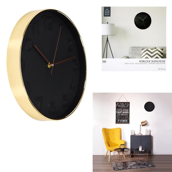 Zegar Rotin golden rose/ black zdjęcie 3