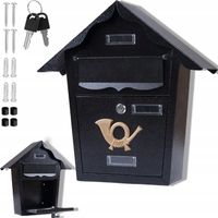 SKRZYNKA NA LISTY POCZTĘ POCZTOWA CZARNA LISTOWA NA OGRODZENIE WZÓR DOMEK