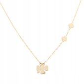 Naszyjnik celebrytka stal chirurgiczna koniczynki z cyrkoniami zlote