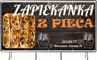 BANER REKLAMOWY 300x150 cm oczkowany projekt w cenie ZAPIEKANKA Z PIECA