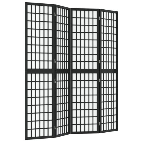 Składany parawan 4-panelowy, styl japoński, 160x170 cm, czarny na Arena.pl