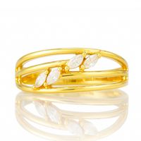 pierścionek stal chirurgiczna platerowana złotem, z cyrkoniami pst979