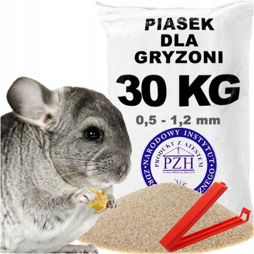 Piasek pył kąpielowy dla szynszyli fretki chomika płukany suchy atest 30KG na Arena.pl