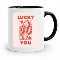 Kubek Czarny Dla Dziewczyny Żony Lucky You Prezent Z Nadrukiem Ze Zdjęciem