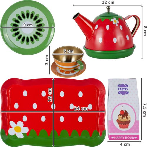 Zestaw do Herbatki Serwis Metalowy do Zabawy 16el na Arena.pl