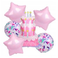 Zestaw balonów foliowych ciasto Różowe Avec