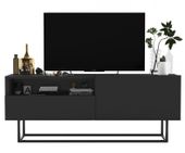 Komoda RTV, półka, loft, SANO, 120x35x46 cm, grafit, mat | TYLETEGOTU