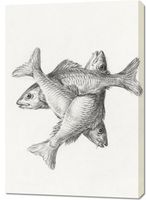 Obraz 70x100cm Trzy Ryby, Jean Bernard Vintage do Salonu