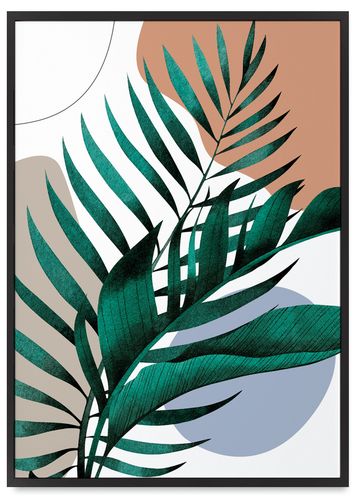 Plakat boho plakaty liście 21x30 cm w czarnej ramie na Arena.pl