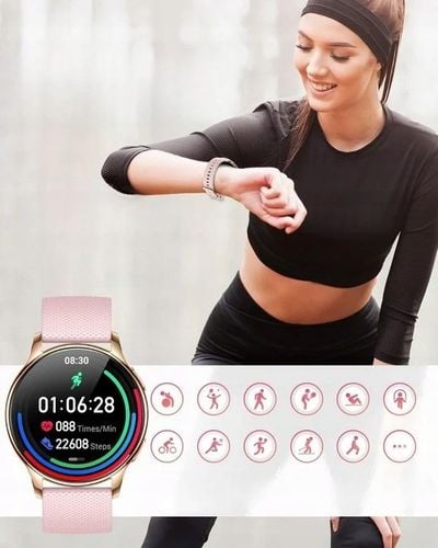 SMARTWATCH DAMSKI ZEGAREK AMOLED MENU PL ROZMOWY 2 PASKI + SŁUCHAWKI GRATIS na Arena.pl
