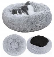 LEGOWISKO DLA KOTA PSA Wygodne Włochate Miękkie Szare PODUSZKA SHAGGY 60CM