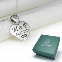 srebrne serduszko 925 Łańcuszek serce PREZENT DLA NIEJ NA WALENTYNKI GRAWER