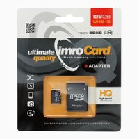 IMRO karta pamięci microSD 128GB 100MB/s class 10 UHS 3 4K z adapterem SD