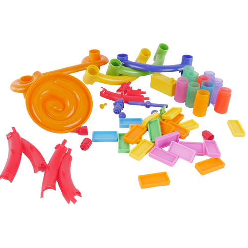 Mega Tor Kulkowy Domino Klocki 55 Elementów Zjeżdżalnie Pętle Serpentyny na Arena.pl