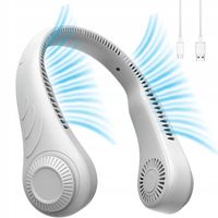 WENTYLATOR NA SZYJĘ PRZENOŚNY BEZOSTRZOWY WENTYLATOR USB 1200MAH BIAŁY