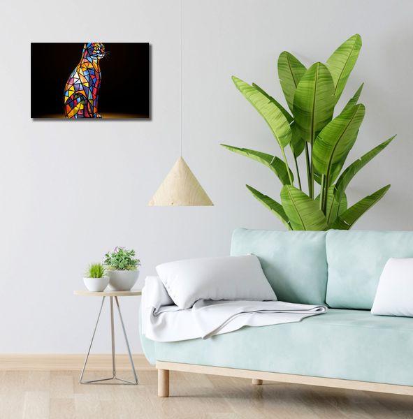 Obraz 50x30cm Koci Witraż zdjęcie 2