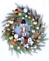 WIANEK ŚWIĄTECZNY BOŻE NARODZENIE ODCIENIE ZŁOTA DZIADEK DO ORZECHÓW