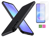 Etui matowe do SAMSUNG GALAXY A57 5G czarny case obudowa + szkło na ekran