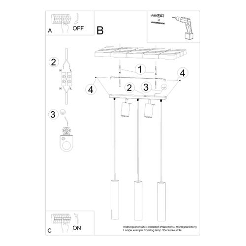Lampa wisząca RING 3 biały na Arena.pl