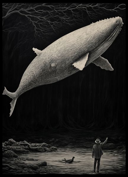 Plakat 50x70cm Biały Wieloryb zdjęcie 2