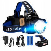 LATARKA MOCNA CZOŁOWA LED CZOŁÓWKA Q5 ZOOM NA GŁOWĘ ZESTAW