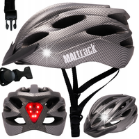 KASK ROWEROWY MĘSKI DAMSKI REGULOWANY SPORTOWY WYGODNY Z LAMPKĄ 58-61 CM