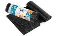 Worki na śmieci z taśmą 35 l 15 szt. czarne mocne Gratka