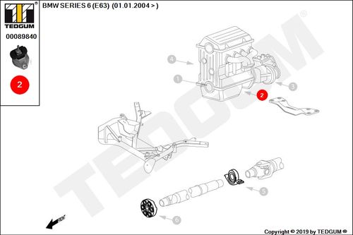 BMW 6 E63 PODUSZKA SILNIKA PRAWA 630 04- na Arena.pl