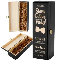 PODZIĘKOWANIE DLA ŚWIADKA PREZENT DLA ŚWIADKA DREWNIANA SKRZYNKA NA WINO